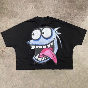 Fabricant sur mesure de vêtements streetwear, 220g, 100% coton, impression sérigraphique, coupe ample, épaules tombantes, style boxy, taille plus, blanc - Product Image 3