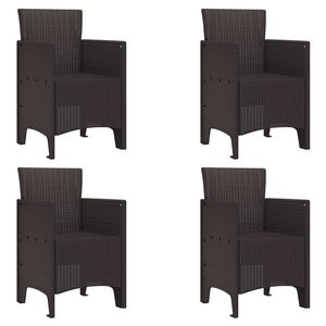 Juego de 4 sillas de jardín de polipropileno marrón de 20,87 x 19,29 x 33,46 pulgadas, duraderas y resistentes a la intemperie - Product Image 1