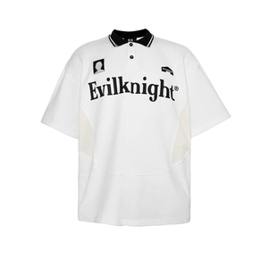 Men's <b>White</b> Short Sleeve <b>Polo</b> Shirt Breathable Oxford Fabric Casual Design with Front Logo Print - Product Image 1