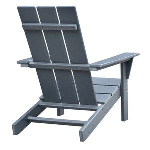 Silla Adirondack de Resina HDPE Gris Oscuro para Todo Clima, Muebles de Patio de Alta Durabilidad - Product Image 4