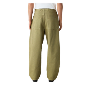 Jean en denim de coton olive pour homme, coupe ample, taille mi-haute, décontracté, pour l'été, jambe droite, couleur unie, tissu tissé - Product Image 3