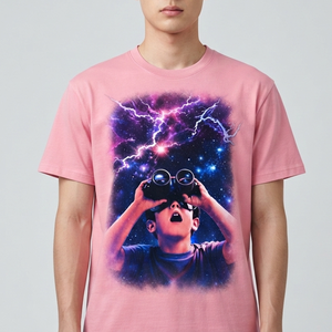 Camiseta con cuello redondo y estampado gráfico personalizado, 100% algodón jersey, tela ecológica, estilo vintage, manga corta, para uso unisex. - Product Image 6