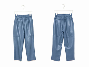 NOUVEAU Pantalon Femme en Cuir Véritable 100% Naturel, Coupe Ample et Fuselée, Taille Élastique, Décontracté - Product Image 1