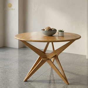 Gala <b>Solid</b> Teak <b>Wood</b> Handmade Multipurpose 2 Seater Modern <b>Round</b> <b>Dining</b> <b>Table</b> Home Furniture Assembly Required - Product Image 6