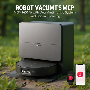 Robot Vacuum and <b>Mop</b> 36000Pa with Dual Anti-Tangle System and Sonic <b>Cleaning</b> - Product Image 3