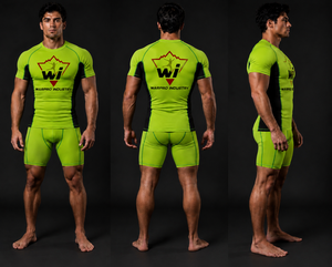 Warpro Industry Men's Short Sleeve Rash Guard <b>Compression</b> <b>Shirt</b> Quick Dry Printed Sport Top Green - Product Image 4