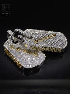 <b>Custom</b> Iced Out Baguette Diamond <b>Dog</b> <b>Tag</b> Pendant Personalized Name Pendant Lab Grown Diamond Hip Hop Jewellery - Product Image 4