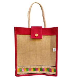 Grand sac fourre-tout en jute fait à la main 100% tissu de jute naturel Sacs à provisions en jute fonctionnels et écologiques à la mode - Product Image 2