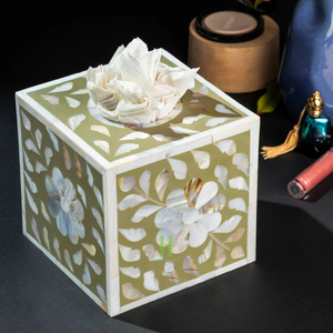 Rectangle Mother of Pearl Tissue Box Cover Eco Friendly Handmade Shell Inlay Tissue Holder Decorative Tissue Box for Home - Product Image 6