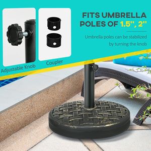 Base per Ombrellone da Giardino in Bronzo Resistente da 40 Libbre con Supporto in Metallo per Prato e Terrazza - Product Image 4