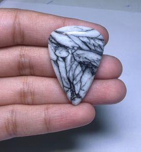 Cabochon de Jaspe Pinolithe Naturel, Pierre Précieuse en Cristal pour Création de Bijoux, Fourniture de Pierres de Guérison, Blanc et Noir - Product Image 4