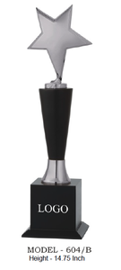 Trophée Étoile avec Base Noire et Tête Étoilée Métallisée, Portable, Gravure et Moulage pour Sports et Jeux, Modèle 604 - Product Image 4
