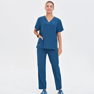 Ensemble de blouses médicales personnalisées à col en V - Uniformes d'infirmières professionnels pour hôpitaux - Combinaison de travail respirante et durable pour femmes - Product Image 2