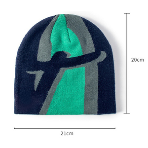 Unisex Geometric Jacquard Beanie <b>Hat</b> 100 Acrylic Winter <b>Cap</b> Casual Style for Adults 56-58CM Head Circumference Outdoor Use - Product Image 5