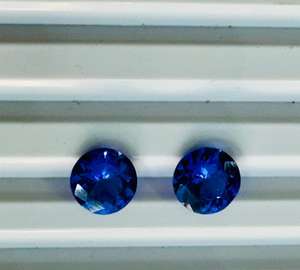 Natural Blue Tanzanite Round Cut Faceted Loose Gemstones 2 Pcs Lot Wholesale Supply Multiple Sizes for Fine Jewelry Making - Product Image 6