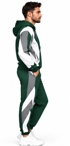 Conjunto Deportivo Personalizado al por Mayor para Hombre, Sudadera con Cremallera y Pantalones Jogger de Algodón y Spandex, Traje Holgado de Felpa, Ropa Deportiva OEM - Product Image 2