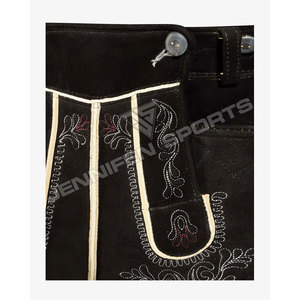 Pantalones Cortos Bávaros de Cuero para Hombre, Estilo Urbano, Oktoberfest, Cuero Vacuno, Cintura Media, Transpirables - Product Image 2