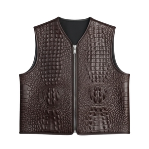 Chaleco de Cuero con Grabado de Cocodrilo para Hombre, Diseño Personalizado de Alta Calidad, Chaleco de Cuero para Invierno, Ecológico, Disponible al por Mayor - Product Image 1