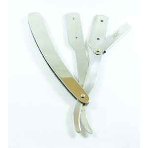 Customized Stainless Steel Straight <b>Razor</b> with Gold Handle and Black Blade Featuring a Designed Logo and Packaging - Product Image 6