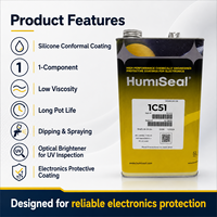 HumiSeal 1C51 Revêtement Conforme en Silicone Transparent à Faible Viscosité, Durcissement Thermique, Protection de Circuits Imprimés (PCB) 5L/20L pour l'Électronique