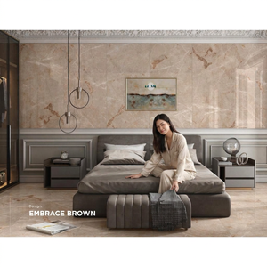 Carreaux de sol en céramique porcelaine effet marbre brillant 800x1600mm, grand format 80x160cm, résistants au feu - Product Image 3