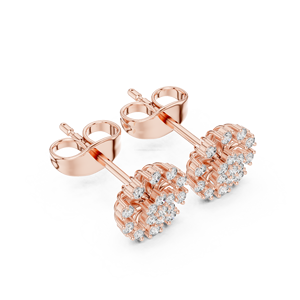 Pendientes de tuerca de circonita cúbica redonda para niñas, Color dorado plateado, CZ transparente, pendiente de tuerca para mujer - Product Image 2