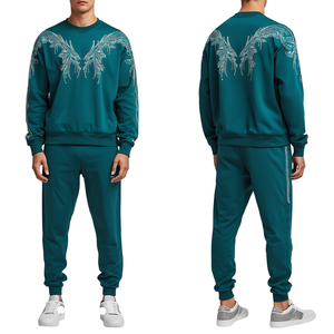 Chándal de Cristal Aurora con Pedrería para Hombre, Ropa Casual de Moda, Precio de Mayoreo en Oferta - Product Image 4