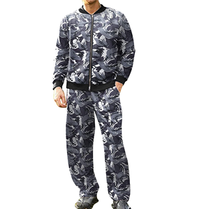 ชุดกีฬากลางแจ้งสไตล์สตรีทสำหรับผู้ชาย,ชุดวอร์มแบบซิปรูดเต็มหน้าพร้อมใช้งานชุดวิ่งจ๊อกกิ้งแบบซิป2ชิ้นเสื้อกันหนาวกันลม - Product Image 4