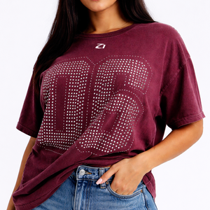 Camisetas Gráficas con Pedrería para Mujer, de Algodón, Estilo Urbano, Ajuste Holgado, Jersey de Fútbol Personalizado, Camiseta Casual, Ropa al por Mayor, Estilo Y2K, Deportes, USA - Product Image 1