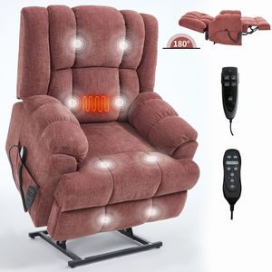 Dual Motor Heat Massage <b>Recliner</b> Infinite Position up to 350 LBS Electric Power Lift with Remote Medium Firm for Heavy Users - Product Image 4