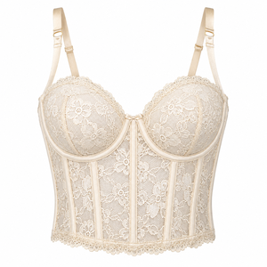 Haut Corset en Dentelle pour Femme, Style Bustier en Maille Florale, Camisole Élégante Vintage Sexy, Lingerie, Vente en Gros, OEM, ODM, Vêtements Personnalisés - Product Image 3