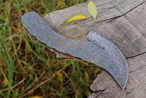 Lame de couteau de chasse en acier Damas faite à la main, pleine longueur, pour la fabrication de manches, fournisseur OEM - Product Image 2