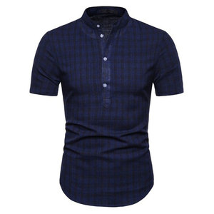 Chemise à manches courtes en toile 100 % coton de haute qualité pour homme, design élégant, tricotée, décontractée, grande taille - Product Image 4