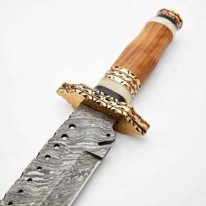 Handcrafted Damascus Steel Executive Desk Slicer Brass Guard Wood Handle <b>Craft</b> <b>Tool</b> - Product Image 4