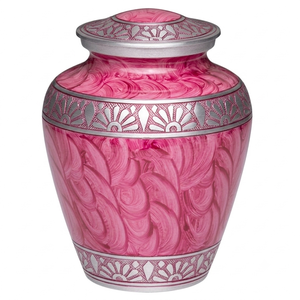 Urna Funeraria para Adultos con Diseño de Grabado Floral, Acabado en Mármol Amarillo y Plateado, Aleación Resistente, Capacidad de 200 Pulgadas Cúbicas - Product Image 6