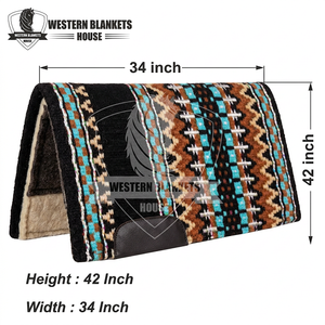 Couverture Western classique confortable pour selle de cheval, 42x34 pouces, doublure en laine polaire de Nouvelle-Zélande - Product Image 5
