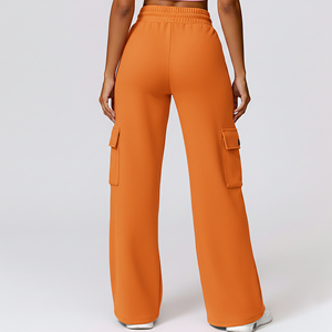 Pantalones Deportivos Personalizados 100% Algodón Felpa con Bolsillos Laterales, Pantalones de Chándal de Invierno de Color Sólido con Corte Ancho, Estilo Hip Hop - Product Image 6