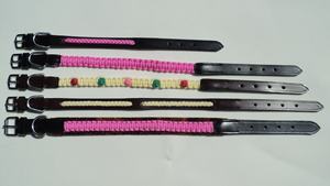 Collier de chien personnalisé le plus vendu conception de vague solide rembourrage en cuir de nylon Durable canal vide cristal promenades votre animal de compagnie à fourrure - Product Image 6