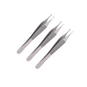 Nouvel arrivage : Ensemble d'instruments chirurgicaux manuels pour la chirurgie plastique, comprenant 3 pinces à tissus Adson 1X2 et pinces dentées de 4,75 pouces - Product Image 2