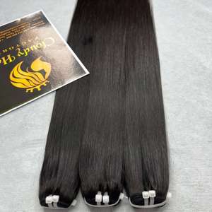 Soleil brillant/couleur naturelle 100% cheveux raides en os vietnamien non transformés, tissage de cheveux birmans faisceaux alignés sur les cuticules pour les femmes - Product Image 5