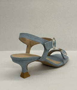 Elegantes Sandalias de Tacón de Mezclilla para Mujer, Punta Abierta, Tacón Cuadrado, Correa con Hebilla, para el Verano - Product Image 4