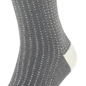 Wholesale <b>Men's</b> Crew <b>Socks</b> Gray <b>White</b> Striped Knitted Breathable Autumn Casual <b>Socks</b> - Product Image 5