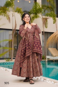 Colección de Kurtis de Fiesta Formales de Algodón Estampado de 3 Piezas, Hermosas, con Estampado Digital Intenso, Estilo Indio Pakistaní, Salwar - Product Image 2