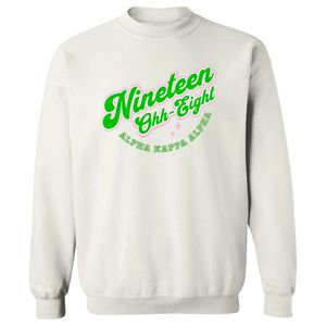 เสื้อสเวตเชิ้ตคอกลมสีขาวลายกราฟิกหมายเลข 19 08 แขนยาว ปลายแขนจั๊มพ์ ผ้าฟลีซ สไตล์ลำลองสำหรับผู้หญิง แฟชั่นสตรีทแวร์ - Product Image 1