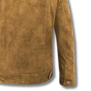 Cozy Fit <b>Suede</b> Leather <b>Jacket</b> Lightweight Casual Style <b>Suede</b> Leather <b>Jacket</b> Smooth Surface With Stylish Look - Product Image 6