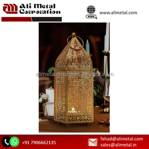 Faroles de vela decorativos Vintage para boda, candelabro de pilar de granja blanco desgastado con vidrio - Product Image 5