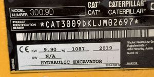 Mini-excavatrice d'<span class=keywords><strong>occasion</strong></span> CAT modèle 300.9D, 2 tonnes, 25 CV, matériel de construction et de bâtiment, en stock - Product Image 4