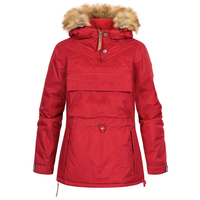 Veste d'hiver matelassée imperméable pour femme avec capuche en fausse fourrure, doublure en flanelle, coupe-vent, mi-longue, beige personnalisée