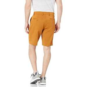 Pantalones cortos de punto de algodón color mostaza para hombre, de cintura media, con cierre de botones, estilo casual, transpirables, ligeros, venta directa online, Long Mission. - Product Image 6