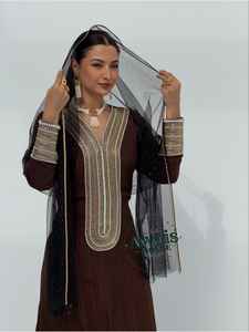 AWAIS HOUSE 2025 – Kaftan de luxe pour femme, brodé et perlé, avec soutien-gorge intégré, en velours violet doux, simple, élégant, modeste, longueur ras du sol - Product Image 5